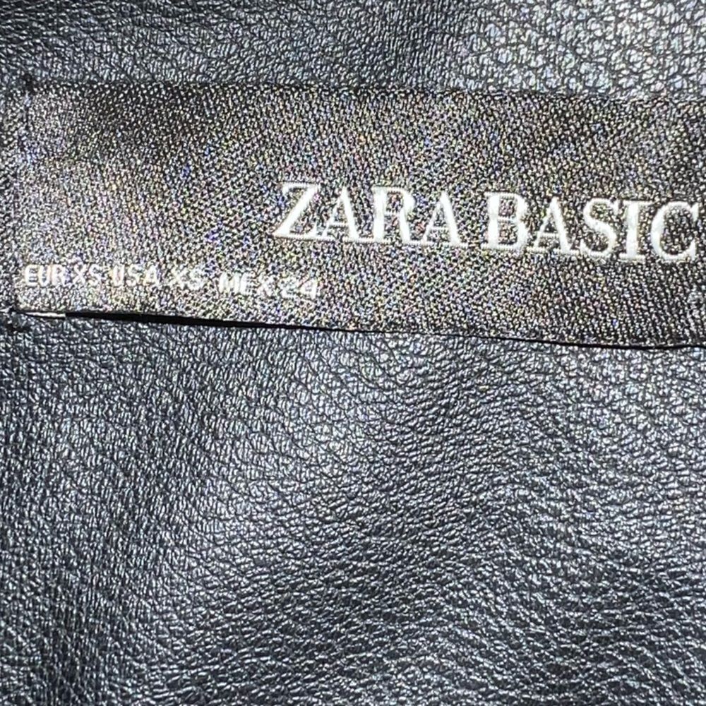 Zara Basic Black Faux Leather Hook Front Closure … - image 8